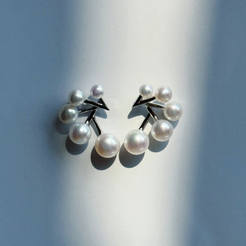 Sparkle Pearl Silver Earrings